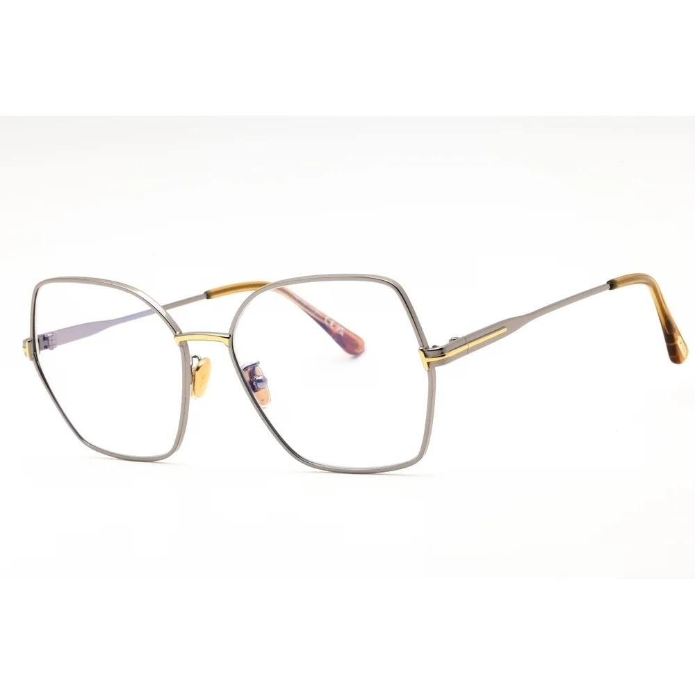 NWT Tom Ford FT5876-B Light Ruthenium Oversized 56mm Eyeglasses